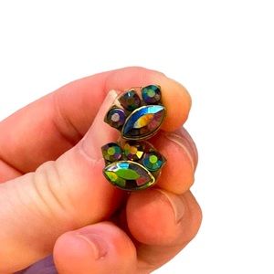 Abstract Iridescent Purple/Blue/Green/Gray Stud Earrings. Make An Offer.